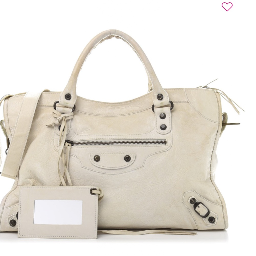 BALENCIAGA Agneau Classic Hardware City White